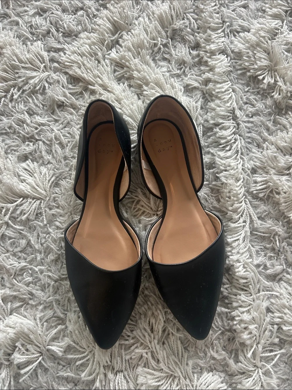 a new day Black Pointed D'Orsay Flats with Tan Insole - Picture 4 of 4